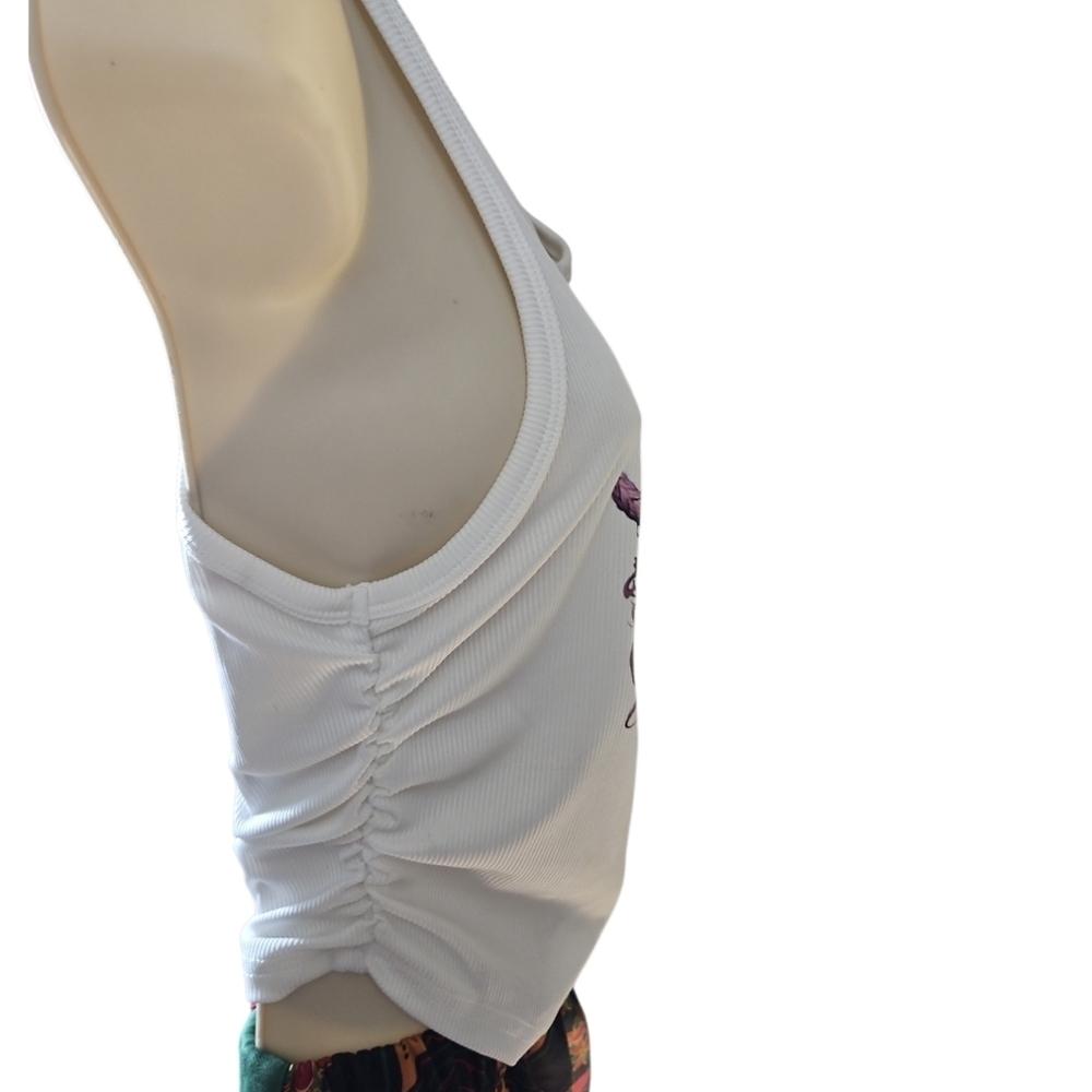 Skull Floral Racerback Tank Top Handmade Size Large - Picture 14 of 17
